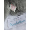 Ty - Plüschtier - Vintage - Katze Beani grau mit roter Schleife - ca. 21 cm groß - liegend