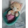 Nici - Plüschtier - Sleeping Pets - Katze beige, orange, rosa im Körbchen blau, türkis