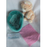 Nici - Plüschtier - Sleeping Pets - Katze beige, orange, rosa im Körbchen blau, türkis