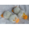 Nici - Plüschtiere - zwei knuffige Enten Paula mit Schleife auf dem Köpfchen - ca. 12 cm groß - sitzend
