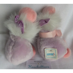 Nici - Plüschtiere - zwei knuffige Enten Gina lila mit Schleife auf dem Köpfchen - ca. 12 cm groß - sitzend