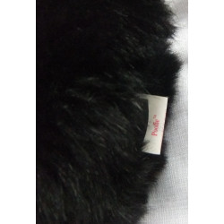 Ty - Plüschtier - Vintage - Hund - Poofie - schwarz, weiß mit kleiner roter Schleife auf dem Kopf - ca. 17 cm groß - lang