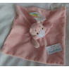 Kik - Sambro - Care Bears  - Schmusetuch - Glücksbärchies mit Rasselgeräusch - rosa, rosa gestreift - ca. 28 cm x 28 cm groß