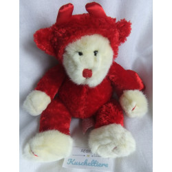 Russ Berrie - Plüschtier - Bär Eisbär Blaze im Teufelskostüm - weiß, rot - ca. 24 cm groß - Schlenker