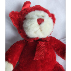 Russ Berrie - Plüschtier - Bär Eisbär Blaze im Teufelskostüm - weiß, rot - ca. 24 cm groß - Schlenker