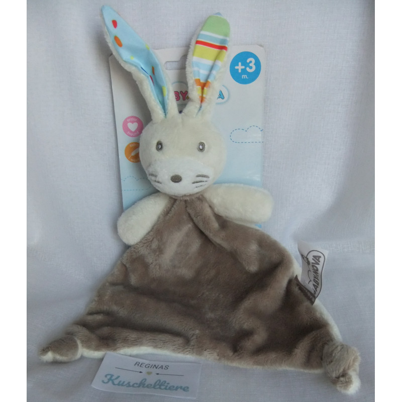 Baby Nova - Novatex GmbH - Schmusetuch Hase braun, creme - Knistergeräusch - ca. 22 cm lang