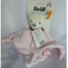 Steiff - Schmusetuch - Bär Knuffi rosa, rosa-rot-weiß gestreift mit Halstuch brombeer - ca. 26 cm lang