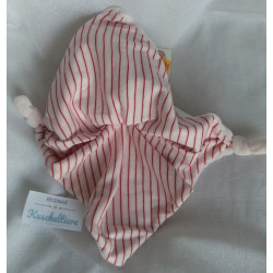 Steiff - Schmusetuch - Bär Knuffi rosa, rosa-rot-weiß gestreift mit Halstuch brombeer - ca. 26 cm lang