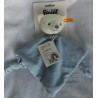 Steiff - Schmusetuch - Bär Knuffi hellblau, hellblau-weiß-dunkelblau mit Halstuch blau-weiß kariert- ca. 26 cm lang