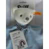 Steiff - Schmusetuch - Bär Knuffi hellblau, hellblau-weiß-dunkelblau mit Halstuch blau-weiß kariert- ca. 26 cm lang