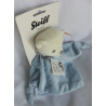 Steiff - Schmusetuch - Bär Knuffi hellblau, hellblau-weiß-dunkelblau mit Halstuch blau-weiß kariert- ca. 26 cm lang
