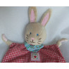 Spiegelburg - BabyGlück - Schmusetuch Hase kariert mit Halstuch hellblau mit Blumenmotive - ca. 23 cm lang