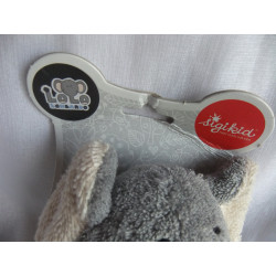 Sigikid - Schmusetuch - Frottee/Stoff - Elefant Lolo Lombardi - grau, blau gestreift mit Halstuch - ca. 25 cm lang