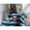 Sigikid - Schmusetuch - Frottee/Stoff - Elefant Lolo Lombardi - grau, blau gestreift mit Halstuch - ca. 25 cm lang