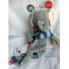 Sigikid - Schmusetuch - Frottee/Stoff - Elefant Lolo Lombardi - grau, blau gestreift mit Halstuch - ca. 25 cm lang