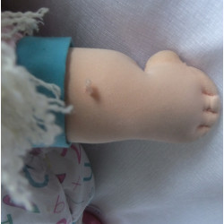 Hasbro - Cabbage Patch First Edition - Puppe mit hellen Haaren, Einteiler, Schuhe - Vintage
