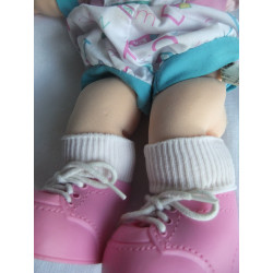 Hasbro - Cabbage Patch First Edition - Puppe mit hellen Haaren, Einteiler, Schuhe - Vintage