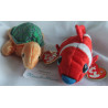 Ty - zwei Plüschtier - Vintage - Schildkröte Peekaboo und Clownfisch Jester