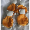 Babydream - vier Schmusetücher - Bär orange/weiß - ca. 22 cm lang