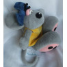 Depesche - Vintage Plüschtier - Diddl Maus grau mit gelben Kleidchen - blaue Schleife - ca. 28 cm groß - Schlenker