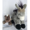 Vintage Animal Alley Plüschtier Pferd liegend und Esel (Marke unbekannt) liegend