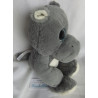 Sunkid - Plüschtier Nilpferd mit großen Glitzeraugen - grau, weiß, blau - ca. 30 cm groß - Schlenker