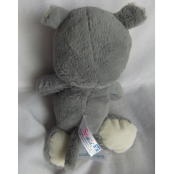 Sunkid - Plüschtier Nilpferd mit großen Glitzeraugen - grau, weiß, blau - ca. 30 cm groß - Schlenker