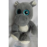 Sunkid - Plüschtier Nilpferd mit großen Glitzeraugen - grau, weiß, blau - ca. 30 cm groß - Schlenker