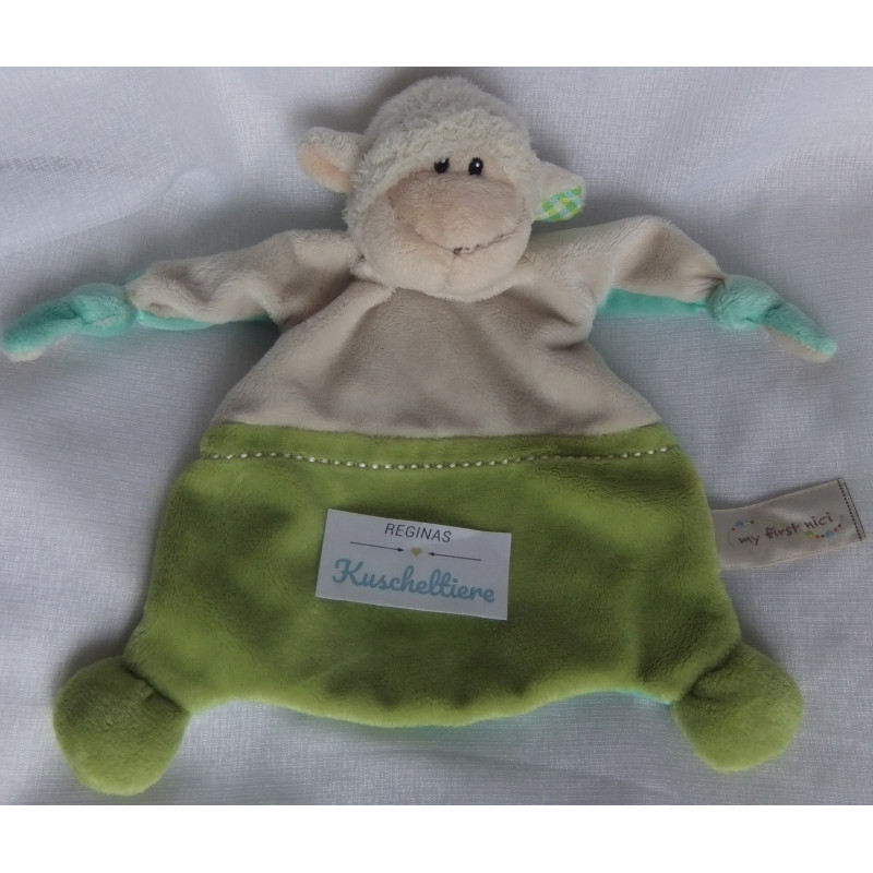 Nici - My first Nici - Schmusetuch - Schaf - beige, grün, türkis - ca. 25 cm lang