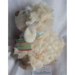 Brauns-Heitmann GmbH & Co.KG - DM - Plüschtier - Schaf creme, braun mit Strickschal blau-weiß gestreift - ca. 22 cm groß