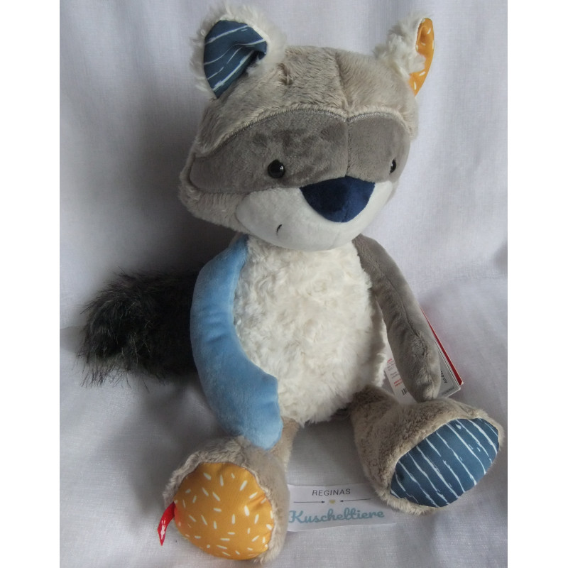 Sigikid - Kuscheltier Spieltier -Patchwork Sweety Waschbär - ca. 34 cm groß - Schlenker