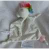 Spiegelburg - BabyGlück - Schmusetuch Einhorn weiß mit grauen Motiven, bunte Mähne - ca. 23 cm lang