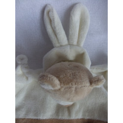 Kik - Ergee - Schmusetuch Bär mit Hasenkapuze - creme, braun - ca. 18 cm lang