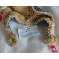 Sigikid - Schmusetuch - Hund der blaue Fips mit Halstuch - braun, blau, weiß - ca. 27 cm groß