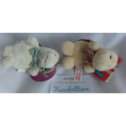 Nici - zwei Schlüsselanhänger - Schildkröte Esmeralda mit kleiner karierten Fliege - rotbraun und grün - ca. 10 cm groß