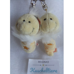 Nici - zwei Schlüsselanhänger - Raupe Flibbie gelb mit aufgesticktem Sternchen - ca. 10 cm groß