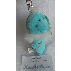 Nici - Schlüsselanhänger - Wurm Flibbie blau mit aufgestickter Blume gelb - ca. 10 cm groß