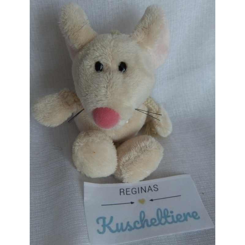 Nici - Schlüsselanhänger / Karabinerhaken - Maus Milly mit kleiner aufgestickten Blume - ca. 12 cm  groß - Schlenker