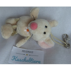 Nici - Schlüsselanhänger / Karabinerhaken - Maus Milly mit kleiner aufgestickten Blume - ca. 12 cm  groß - Schlenker