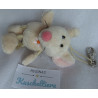 Nici - Schlüsselanhänger / Karabinerhaken - Maus Milly mit kleiner aufgestickten Blume - ca. 12 cm  groß - Schlenker