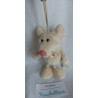 Nici - Schlüsselanhänger / Karabinerhaken - Maus Milly mit kleiner aufgestickten Blume - ca. 12 cm  groß - Schlenker