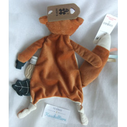 Sebra - Schmusetuch - Sparky der Fuchs - Beißecke, Schnullerband und Knisterblatt- ca. 26 cm lang