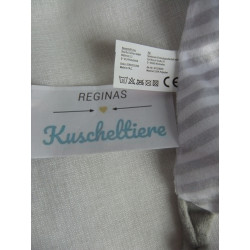 Brands Fashion GmbH - Sparkasse - Schmusetuch Bär - grau, beige, grau/ weiß gestreift