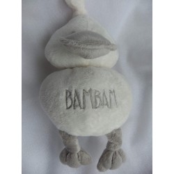 BamBam - Rassel - Spieltier - Ente - weiß und grau - ca. 21 cm groß - Schlenker