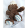 Nici - Plüschtier - Classic Bear - Bär - braun, blau-weiß gestreifte Fußsohlen - ca. 20 cm groß - liegend