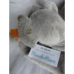 Steiff - Schmusetuch Elefant Trampili, grau, orange - !!!! ohne Halstuch!!!! - ca. 23 cm lang