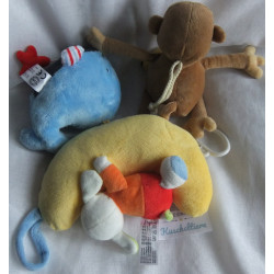 drei Spieluhren - Tchibo TCM Spieluhr Wal - Sunkid Schaf im Mond Spieluhr - Babylove Affe mit Banane