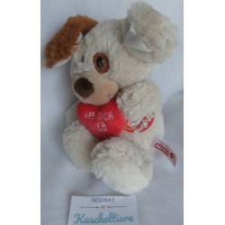 Nici - Plüschtier - Love Dog - Hund beige, braun mit rotem Herzchen Hab Dich Lieb - ca. 25 cm groß - Schlenker