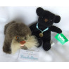 Zwei kleine Plüschtiere - Vintage - Igel Spielzeug NDR Walross Antje Brauntöne und Bax Global Bär schwarzr