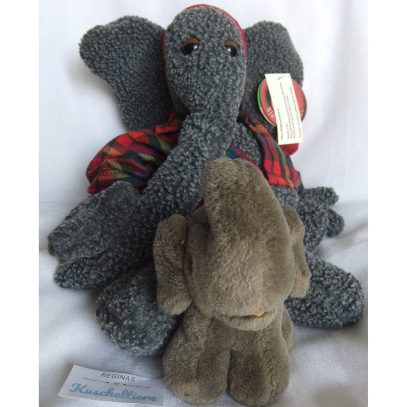 Sigikid - Kik erik i - zwei Stofftiere - Elefant - Moonshine Philosophen Elefant und kleiner grauer Elefant